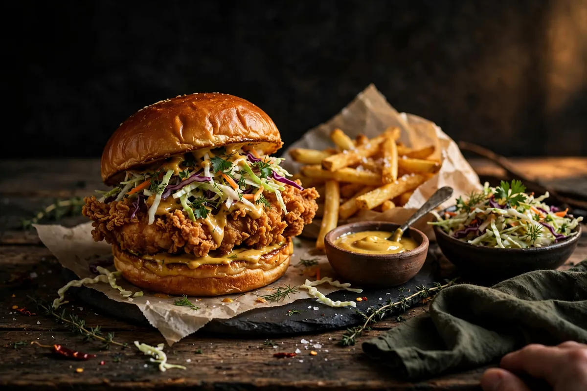 Crispy chicken burger